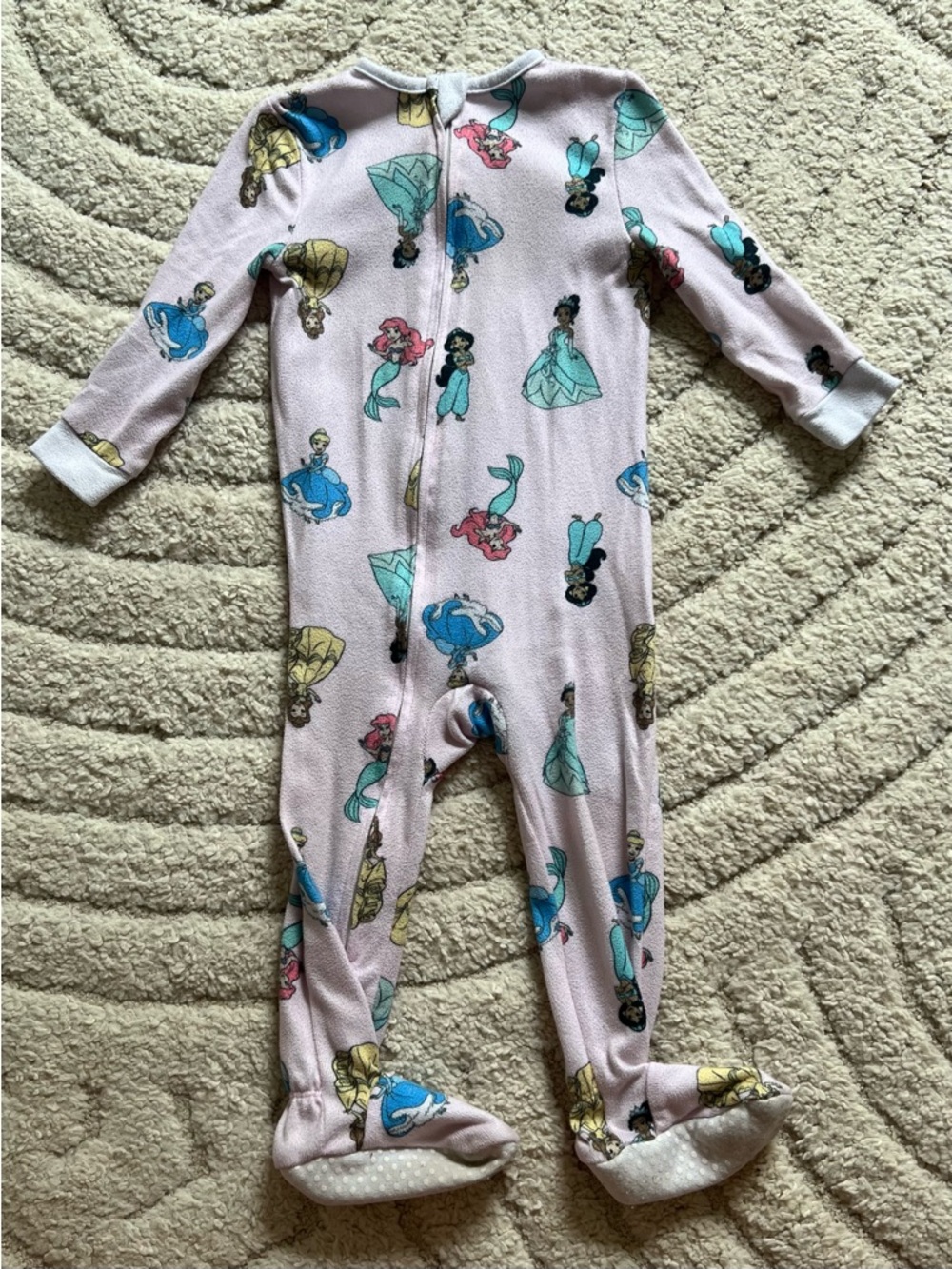 Disney 9-12 Month Pink Princess Print Footed Pajamas